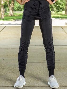 Agogie Resistance Band Leggings Black Sculpting Workout Pants L